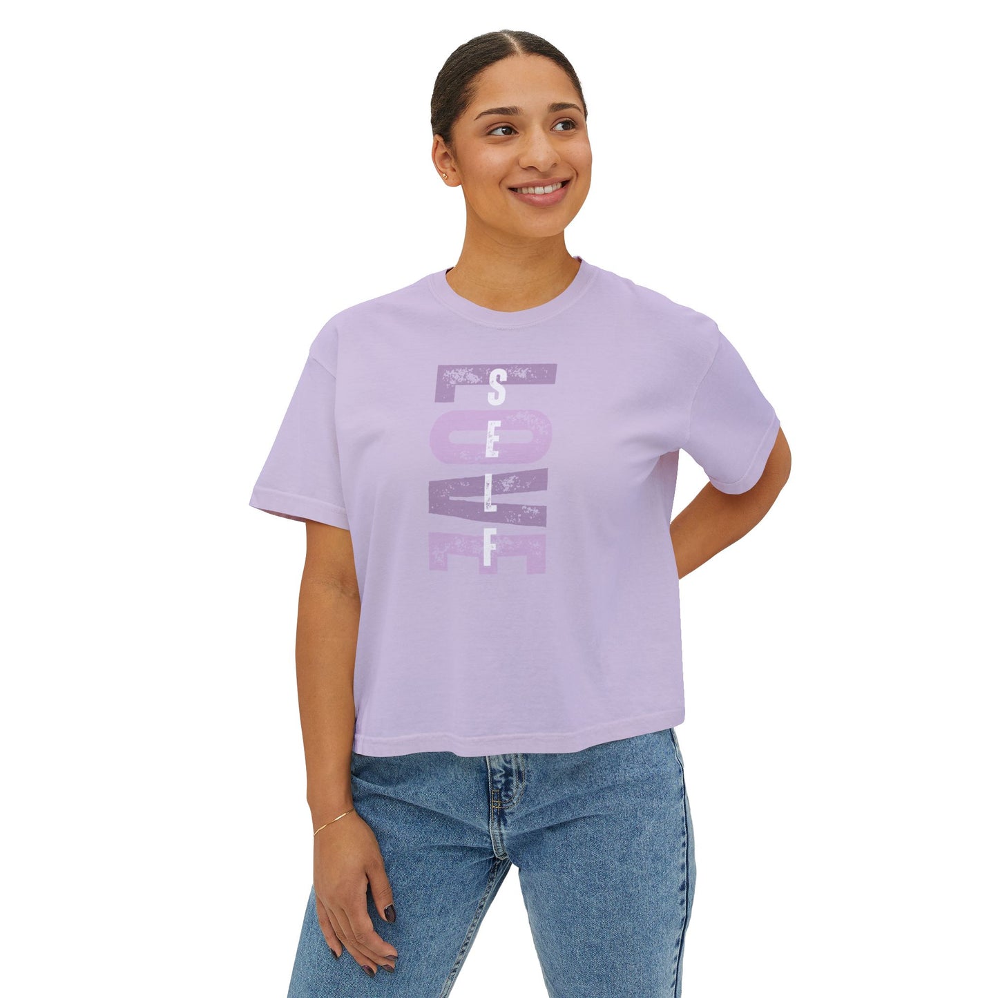 Self Love Women’s Boxy Tee – Soulful Streetwear Graphic T-Shirt | M-Bodi Dezigns