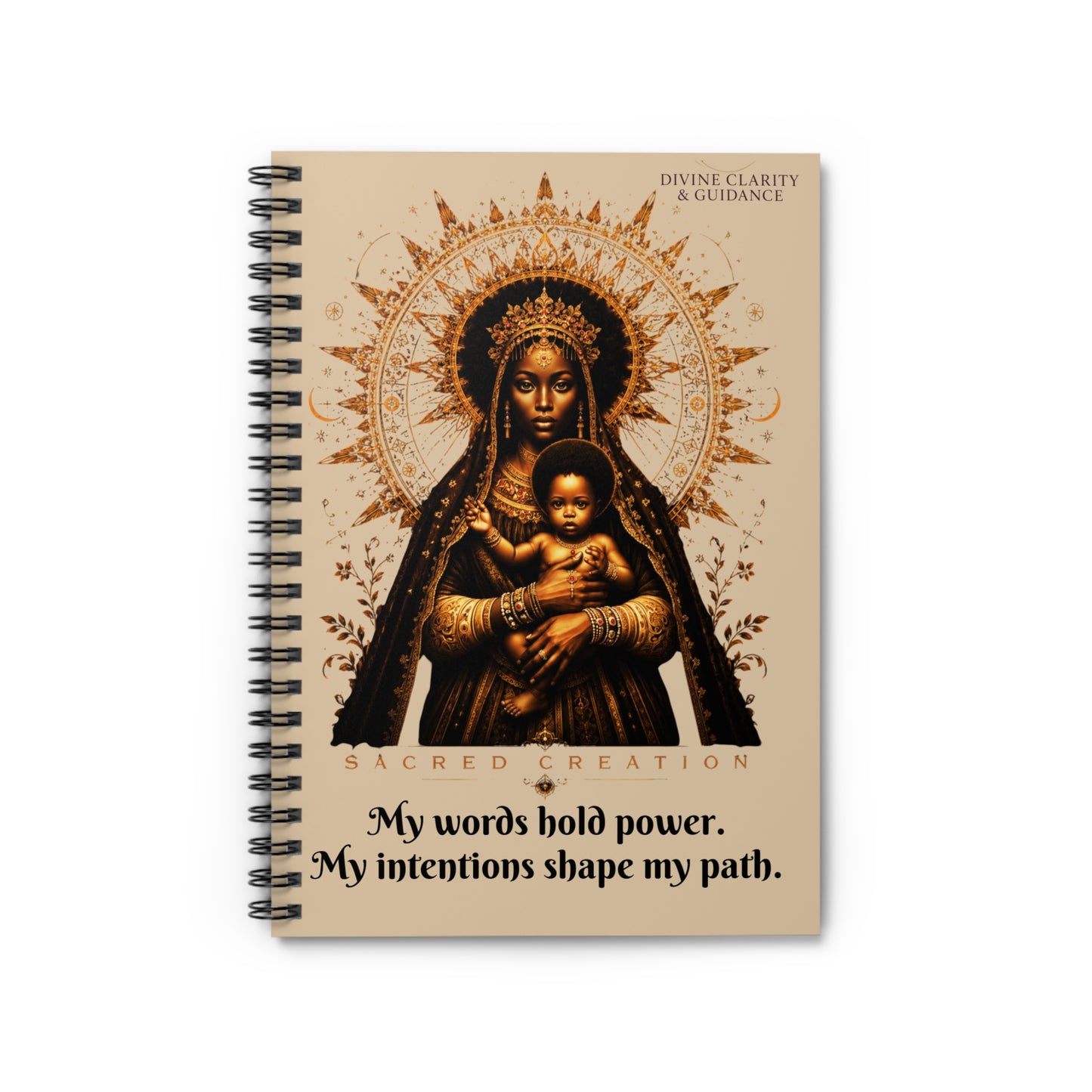 Spiral Notebook — Sacred Creation: “My Words Hold Power” Ruled Journal