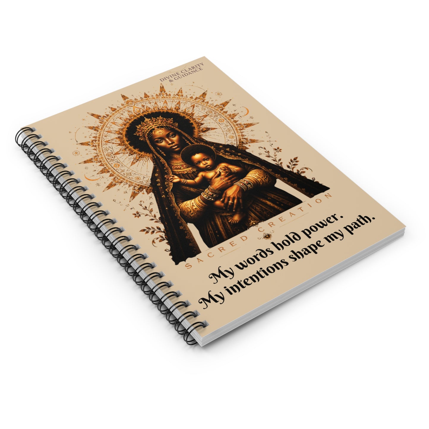 Spiral Notebook — Sacred Creation: “My Words Hold Power” Ruled Journal