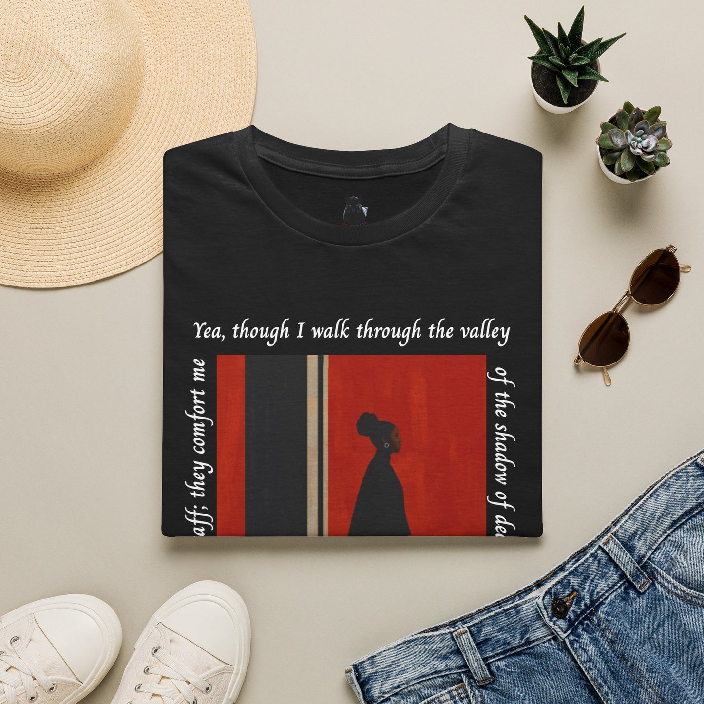 Ebony's Bones “Walk Through the Valley” T-Shirt | M Bodi Dezigns | Faith & Strength Graphic Tee for Adults